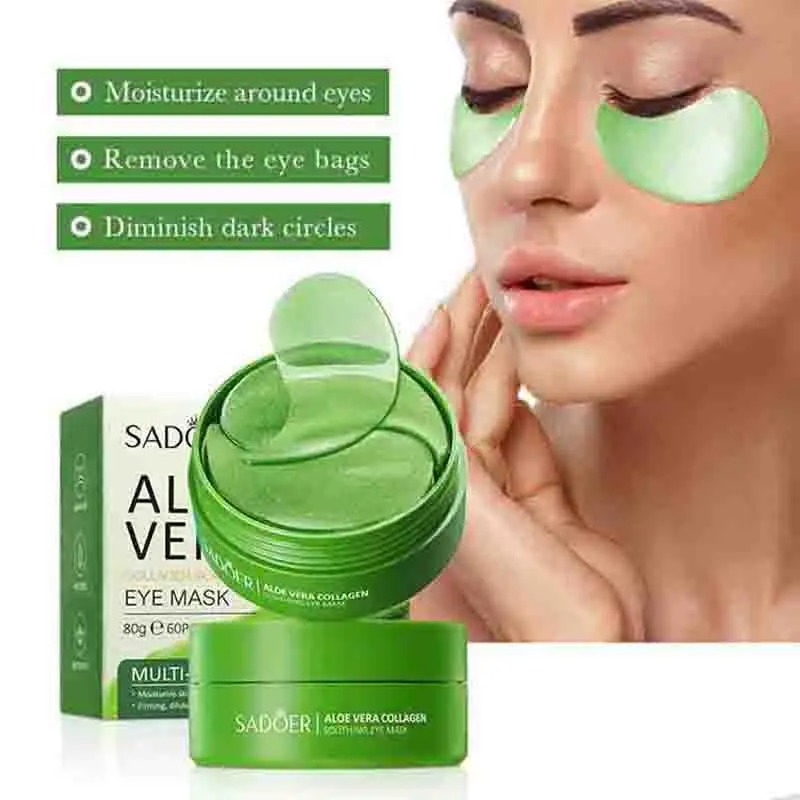 Collagen Sheet Mask - 60pcs Aloe Vera Collagen Eye Mask