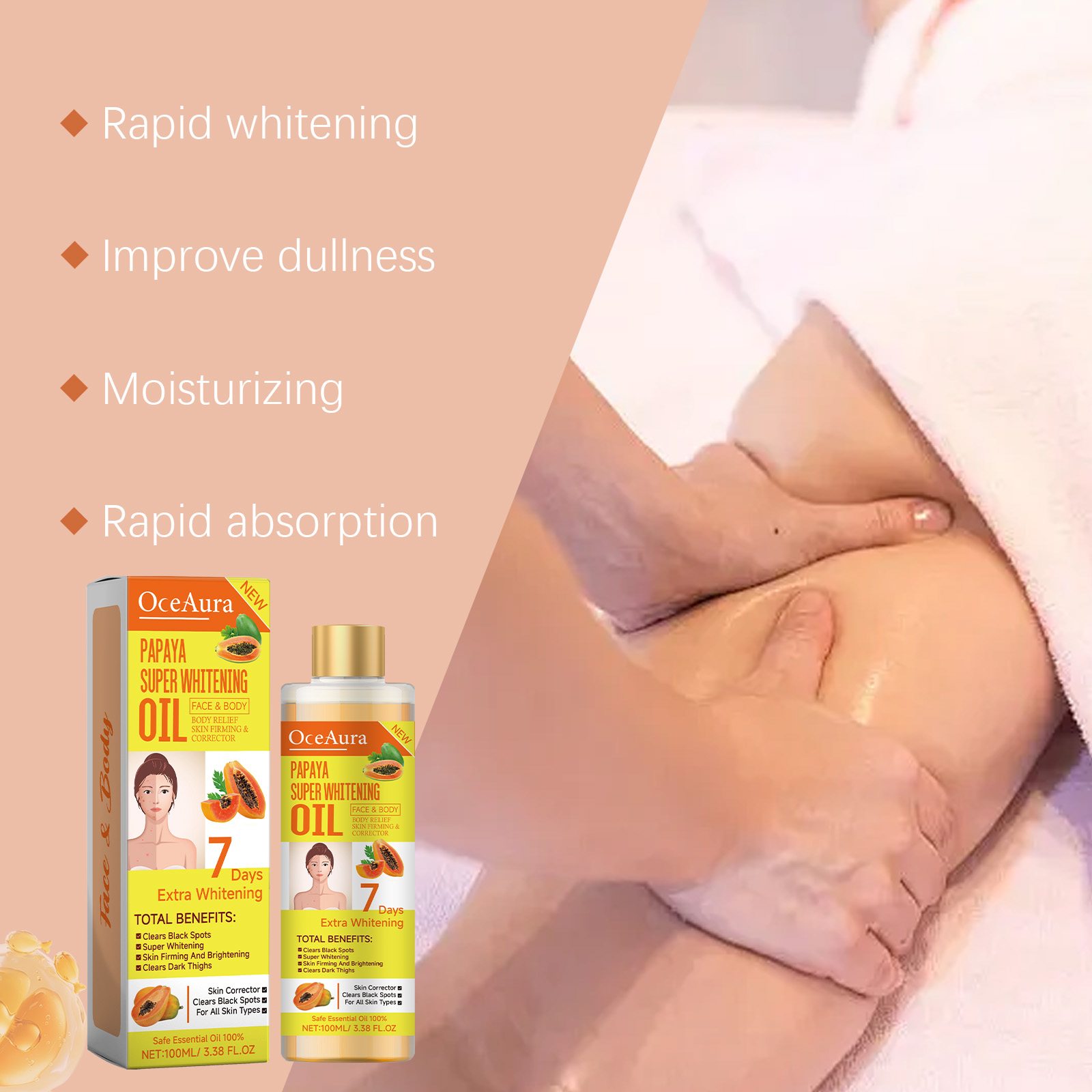 Papaya Whitening Body Oil Nour - Aha Bha Exfoliant 评论和价格